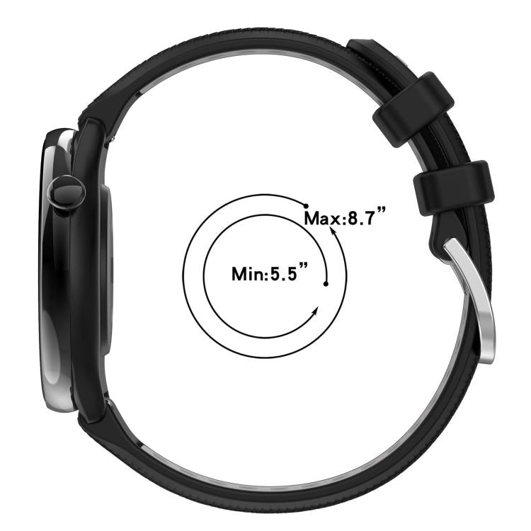 Cinturino per orologio con fibbia in acciaio siliconato a due colori con trama incrociata da 22 mm, For Amazfit GTS 4 Mini, For Amazfit GTS 3