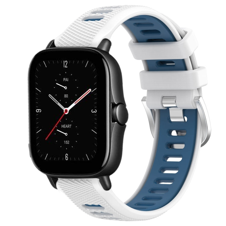 Cinturino per orologio con fibbia in acciaio siliconato a due colori con trama incrociata da 22 mm, For Amazfit GTS 4 Mini, For Amazfit GTS 3