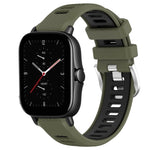 Cinturino per orologio con fibbia in acciaio siliconato a due colori con trama incrociata da 22 mm, For Amazfit GTS 4 Mini, For Amazfit GTS 3