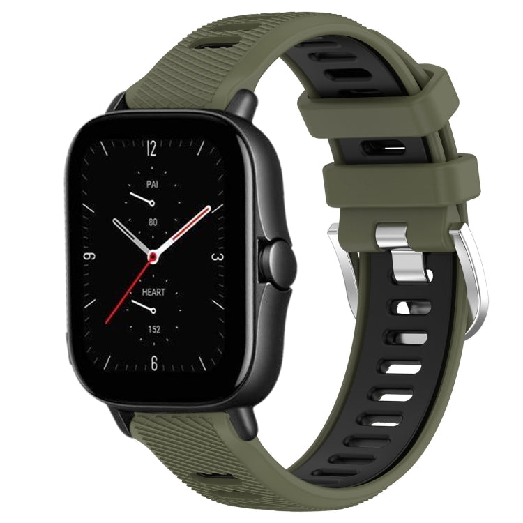 Cinturino per orologio con fibbia in acciaio siliconato a due colori con trama incrociata da 22 mm, For Amazfit GTS 4 Mini, For Amazfit GTS 3