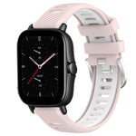 Cinturino per orologio con fibbia in acciaio siliconato a due colori con trama incrociata da 22 mm, For Amazfit GTS 4 Mini, For Amazfit GTS 3