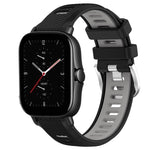 Cinturino per orologio con fibbia in acciaio siliconato a due colori con trama incrociata da 22 mm, For Amazfit GTS 4 Mini, For Amazfit GTS 3