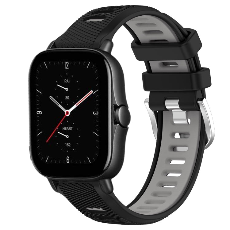 Cinturino per orologio con fibbia in acciaio siliconato a due colori con trama incrociata da 22 mm, For Amazfit GTS 4 Mini, For Amazfit GTS 3