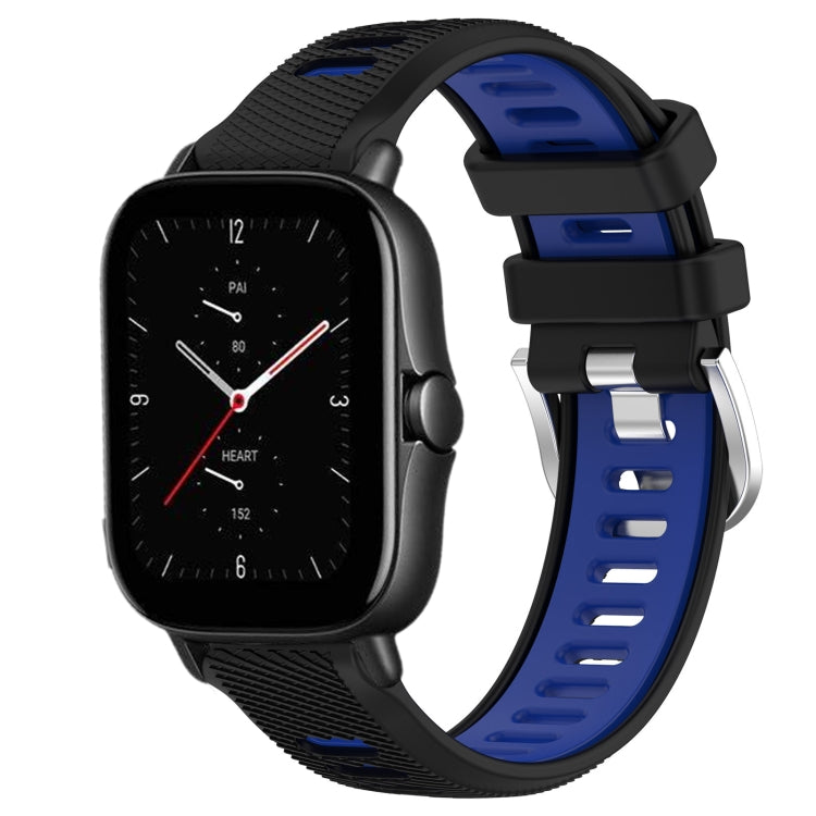 Cinturino per orologio con fibbia in acciaio siliconato a due colori con trama incrociata da 22 mm, For Amazfit GTS 4 Mini, For Amazfit GTS 3