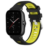 Cinturino per orologio con fibbia in acciaio siliconato a due colori con trama incrociata da 22 mm, For Amazfit GTS 4 Mini, For Amazfit GTS 3