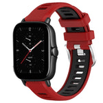 Cinturino per orologio con fibbia in acciaio siliconato a due colori con trama incrociata da 22 mm, For Amazfit GTS 4 Mini, For Amazfit GTS 3