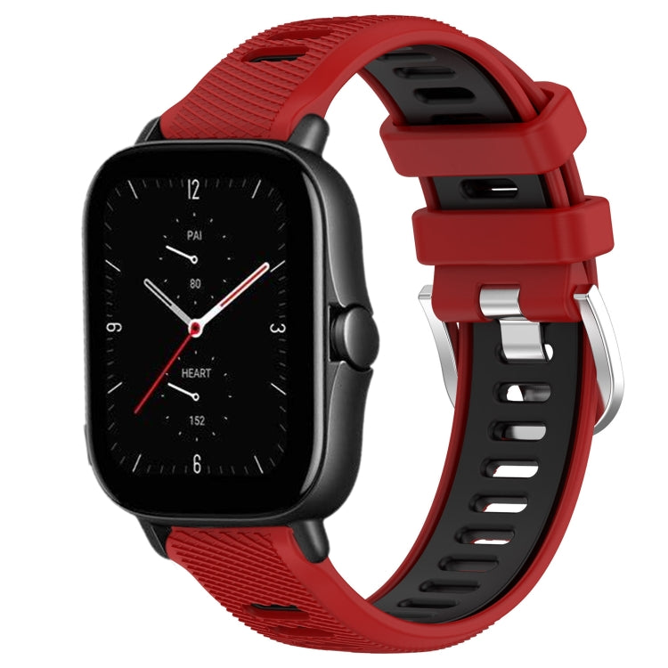 Cinturino per orologio con fibbia in acciaio siliconato a due colori con trama incrociata da 22 mm, For Amazfit GTS 4 Mini, For Amazfit GTS 3