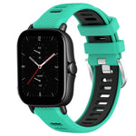 Cinturino per orologio con fibbia in acciaio siliconato a due colori con trama incrociata da 22 mm, For Amazfit GTS 4 Mini, For Amazfit GTS 3