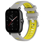 Cinturino per orologio con fibbia in acciaio siliconato a due colori con trama incrociata da 22 mm, For Amazfit GTS 4 Mini, For Amazfit GTS 3