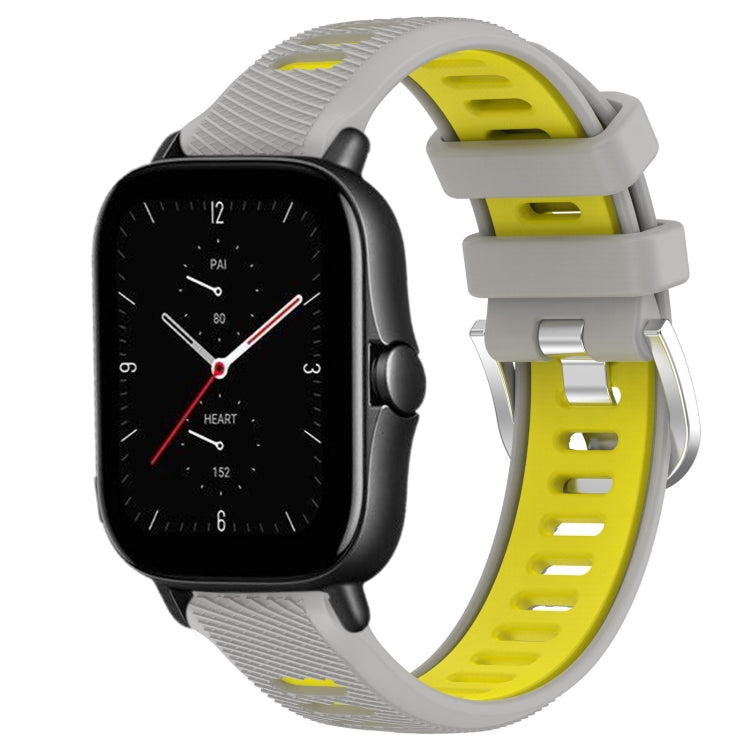 Cinturino per orologio con fibbia in acciaio siliconato a due colori con trama incrociata da 22 mm, For Amazfit GTS 4 Mini, For Amazfit GTS 3