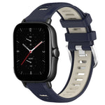 Cinturino per orologio con fibbia in acciaio siliconato a due colori con trama incrociata da 22 mm, For Amazfit GTS 4 Mini, For Amazfit GTS 3