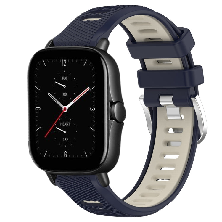 Cinturino per orologio con fibbia in acciaio siliconato a due colori con trama incrociata da 22 mm, For Amazfit GTS 4 Mini, For Amazfit GTS 3
