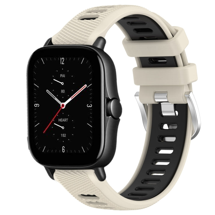 Cinturino per orologio con fibbia in acciaio siliconato a due colori con trama incrociata da 22 mm, For Amazfit GTS 4 Mini, For Amazfit GTS 3