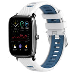 Cinturino per orologio con fibbia in acciaio siliconato a due colori con trama incrociata da 22 mm, For Amazfit GTS 2E, For Amazfit GTS 2 Mini