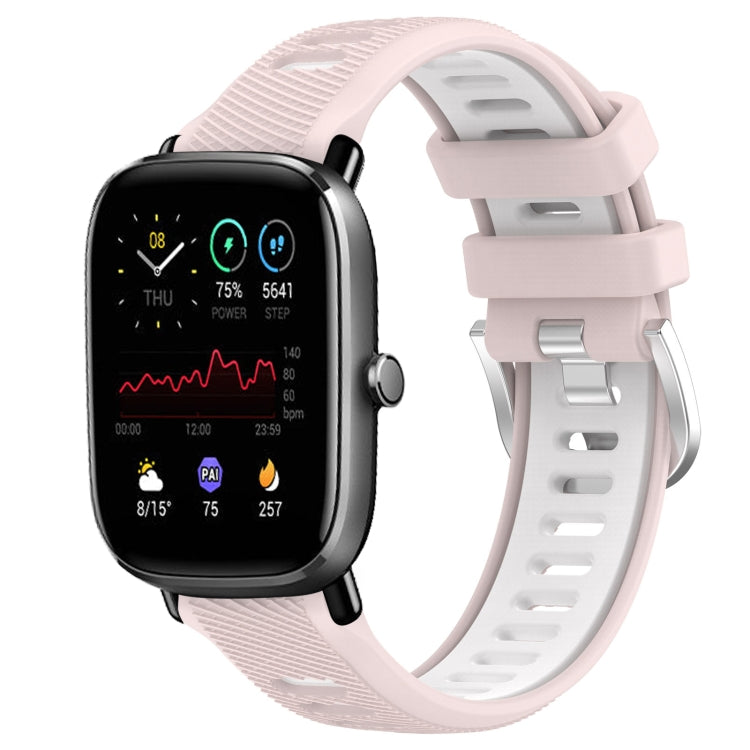 Cinturino per orologio con fibbia in acciaio siliconato a due colori con trama incrociata da 22 mm, For Amazfit GTS 2E, For Amazfit GTS 2 Mini
