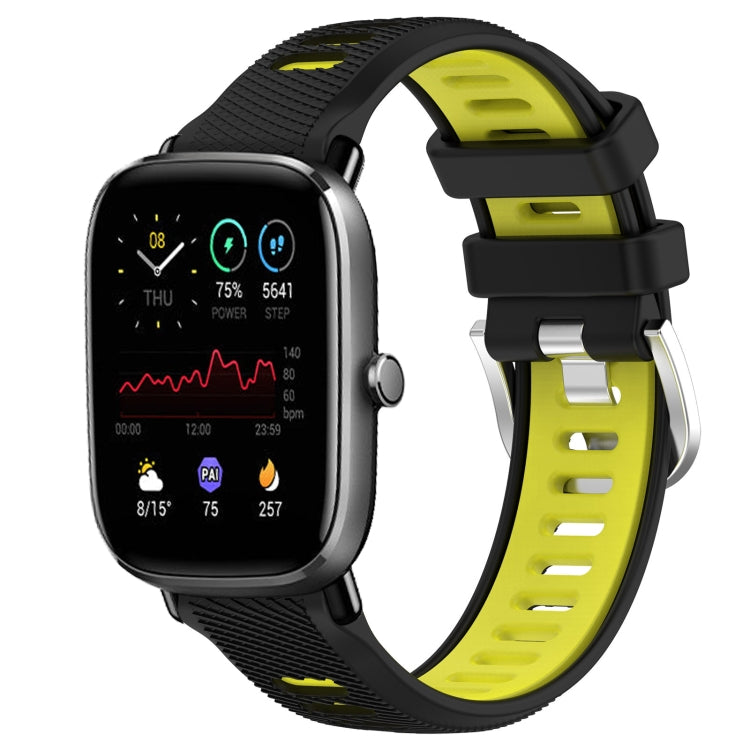 Cinturino per orologio con fibbia in acciaio siliconato a due colori con trama incrociata da 22 mm, For Amazfit GTS 2E, For Amazfit GTS 2 Mini