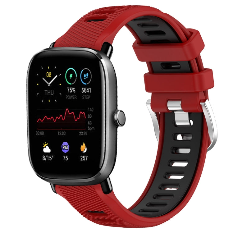 Cinturino per orologio con fibbia in acciaio siliconato a due colori con trama incrociata da 22 mm, For Amazfit GTS 2E, For Amazfit GTS 2 Mini