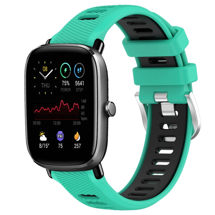 Cinturino per orologio con fibbia in acciaio siliconato a due colori con trama incrociata da 22 mm, For Amazfit GTS 2E, For Amazfit GTS 2 Mini
