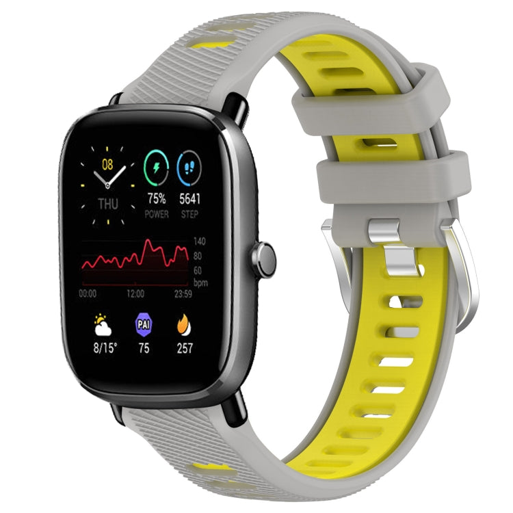 Cinturino per orologio con fibbia in acciaio siliconato a due colori con trama incrociata da 22 mm, For Amazfit GTS 2E, For Amazfit GTS 2 Mini