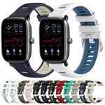Cinturino per orologio con fibbia in acciaio siliconato a due colori con trama incrociata da 22 mm, For Amazfit GTS 2E, For Amazfit GTS 2 Mini