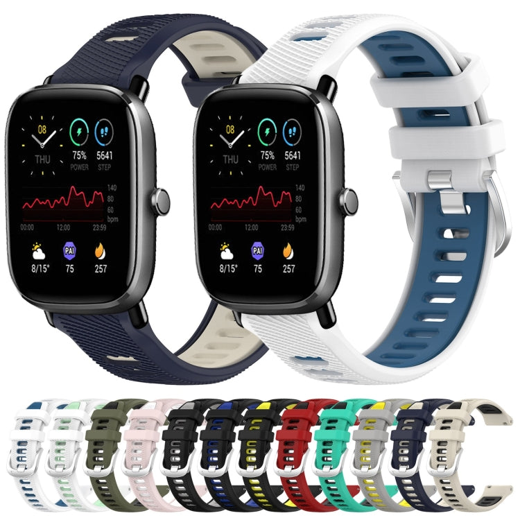 Cinturino per orologio con fibbia in acciaio siliconato a due colori con trama incrociata da 22 mm, For Amazfit GTS 2E, For Amazfit GTS 2 Mini