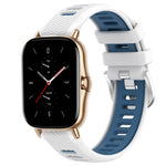 Cinturino per orologio con fibbia in acciaio siliconato a due colori con trama incrociata da 22 mm, For Amazfit GTS 2E, For Amazfit GTS 2 Mini