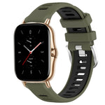 Cinturino per orologio con fibbia in acciaio siliconato a due colori con trama incrociata da 22 mm, For Amazfit GTS 2E, For Amazfit GTS 2 Mini