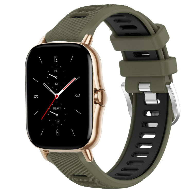 Cinturino per orologio con fibbia in acciaio siliconato a due colori con trama incrociata da 22 mm, For Amazfit GTS 2E, For Amazfit GTS 2 Mini