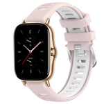 Cinturino per orologio con fibbia in acciaio siliconato a due colori con trama incrociata da 22 mm, For Amazfit GTS 2E, For Amazfit GTS 2 Mini