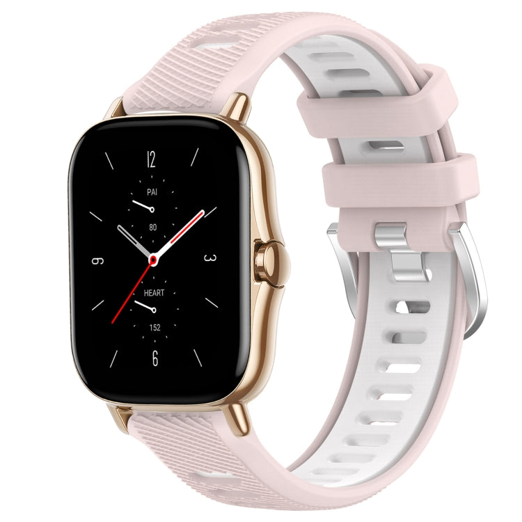 Cinturino per orologio con fibbia in acciaio siliconato a due colori con trama incrociata da 22 mm, For Amazfit GTS 2E, For Amazfit GTS 2 Mini