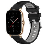 Cinturino per orologio con fibbia in acciaio siliconato a due colori con trama incrociata da 22 mm, For Amazfit GTS 2E, For Amazfit GTS 2 Mini