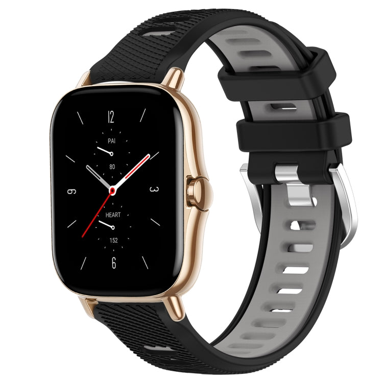 Cinturino per orologio con fibbia in acciaio siliconato a due colori con trama incrociata da 22 mm, For Amazfit GTS 2E, For Amazfit GTS 2 Mini