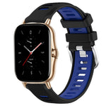 Cinturino per orologio con fibbia in acciaio siliconato a due colori con trama incrociata da 22 mm, For Amazfit GTS 2E, For Amazfit GTS 2 Mini