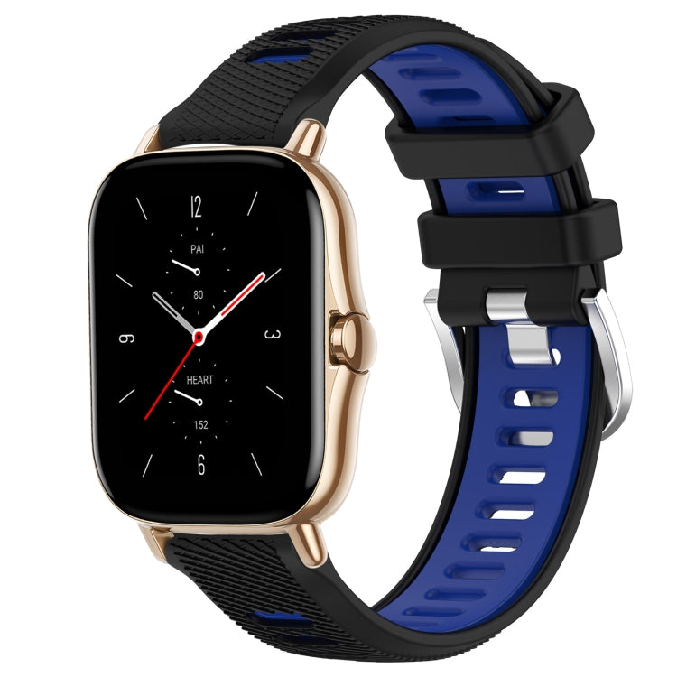 Cinturino per orologio con fibbia in acciaio siliconato a due colori con trama incrociata da 22 mm, For Amazfit GTS 2E, For Amazfit GTS 2 Mini