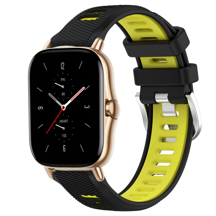 Cinturino per orologio con fibbia in acciaio siliconato a due colori con trama incrociata da 22 mm, For Amazfit GTS 2E, For Amazfit GTS 2 Mini