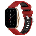 Cinturino per orologio con fibbia in acciaio siliconato a due colori con trama incrociata da 22 mm, For Amazfit GTS 2E, For Amazfit GTS 2 Mini