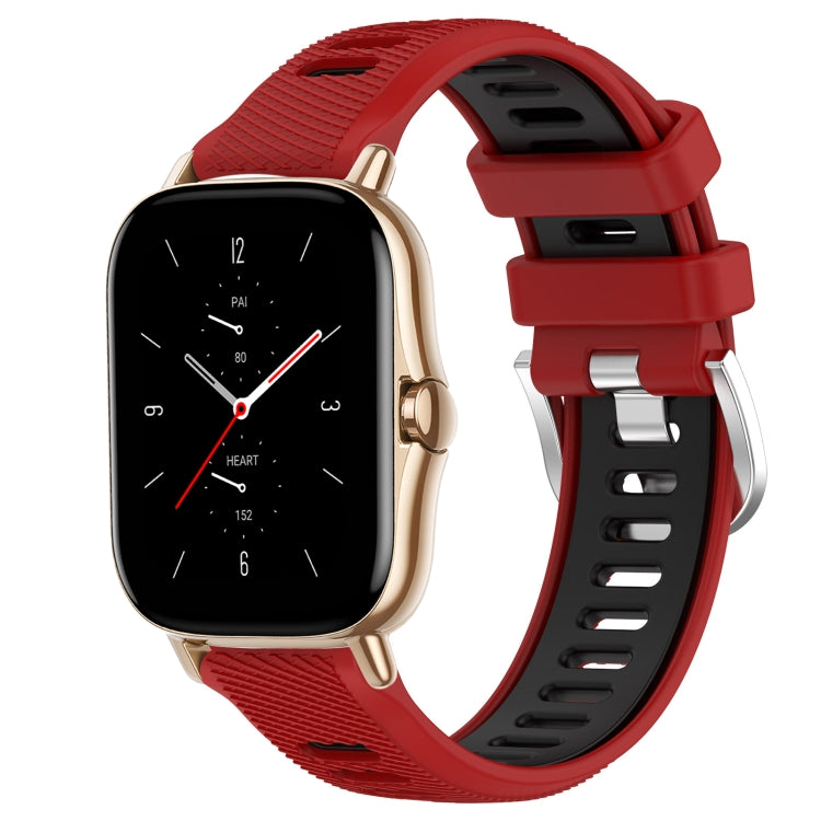 Cinturino per orologio con fibbia in acciaio siliconato a due colori con trama incrociata da 22 mm, For Amazfit GTS 2E, For Amazfit GTS 2 Mini