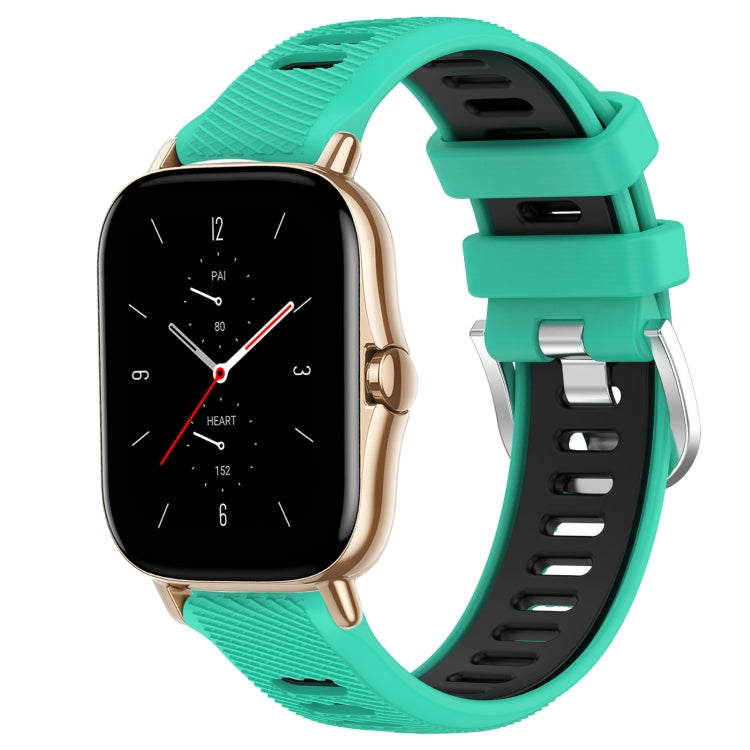 Cinturino per orologio con fibbia in acciaio siliconato a due colori con trama incrociata da 22 mm, For Amazfit GTS 2E, For Amazfit GTS 2 Mini