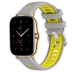 Cinturino per orologio con fibbia in acciaio siliconato a due colori con trama incrociata da 22 mm, For Amazfit GTS 2E, For Amazfit GTS 2 Mini