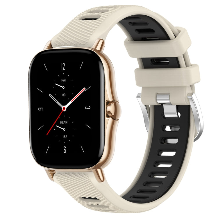 Cinturino per orologio con fibbia in acciaio siliconato a due colori con trama incrociata da 22 mm, For Amazfit GTS 2E, For Amazfit GTS 2 Mini