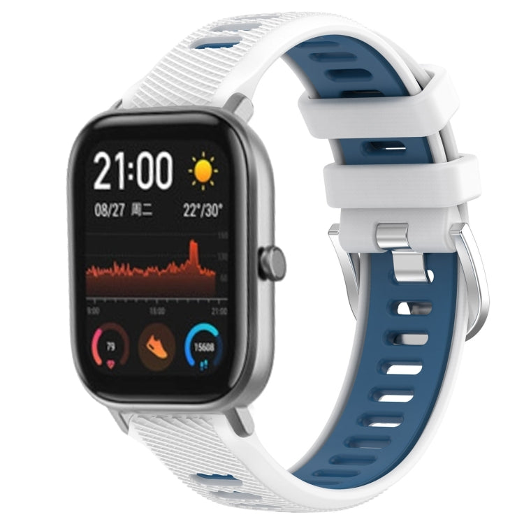 Cinturino per orologio con fibbia in acciaio siliconato a due colori con trama incrociata da 22 mm, For Amazfit GTS 2, For Amazfit GTS