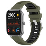Cinturino per orologio con fibbia in acciaio siliconato a due colori con trama incrociata da 22 mm, For Amazfit GTS 2, For Amazfit GTS