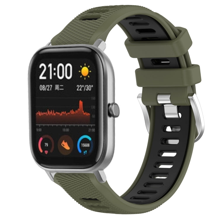Cinturino per orologio con fibbia in acciaio siliconato a due colori con trama incrociata da 22 mm, For Amazfit GTS 2, For Amazfit GTS