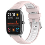 Cinturino per orologio con fibbia in acciaio siliconato a due colori con trama incrociata da 22 mm, For Amazfit GTS 2, For Amazfit GTS