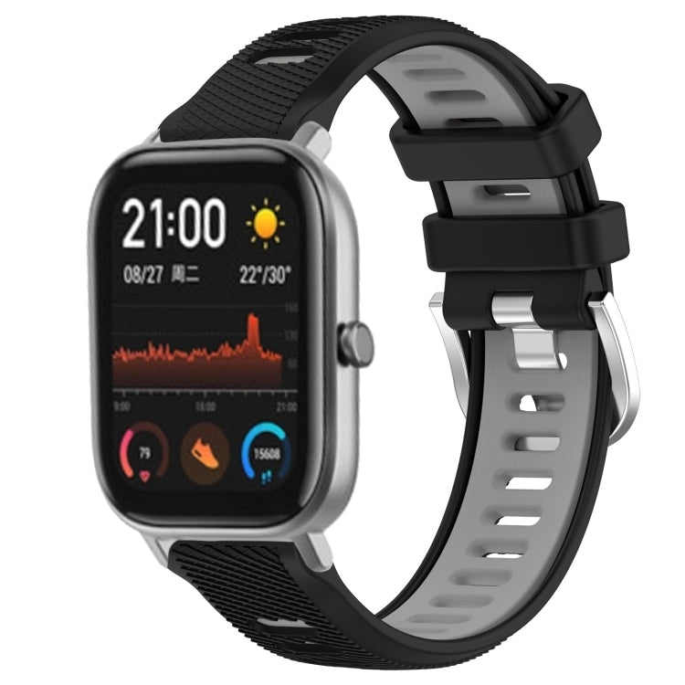 Cinturino per orologio con fibbia in acciaio siliconato a due colori con trama incrociata da 22 mm, For Amazfit GTS 2, For Amazfit GTS