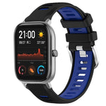 Cinturino per orologio con fibbia in acciaio siliconato a due colori con trama incrociata da 22 mm, For Amazfit GTS 2, For Amazfit GTS
