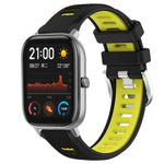 Cinturino per orologio con fibbia in acciaio siliconato a due colori con trama incrociata da 22 mm, For Amazfit GTS 2, For Amazfit GTS