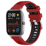Cinturino per orologio con fibbia in acciaio siliconato a due colori con trama incrociata da 22 mm, For Amazfit GTS 2, For Amazfit GTS