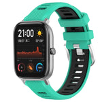 Cinturino per orologio con fibbia in acciaio siliconato a due colori con trama incrociata da 22 mm, For Amazfit GTS 2, For Amazfit GTS