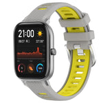 Cinturino per orologio con fibbia in acciaio siliconato a due colori con trama incrociata da 22 mm, For Amazfit GTS 2, For Amazfit GTS